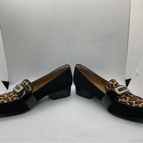 Sofft Black and Leopard Print Loafers - Picture 6 of 11